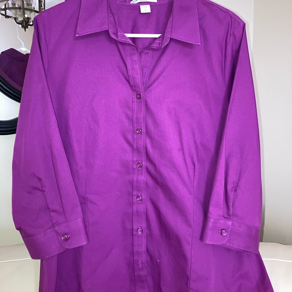 Cold water creek Purple button up blouse